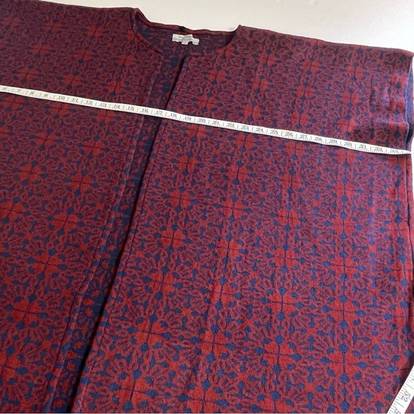 World Market Women's Kimono Cardigan Sweater Burgundy/Blue Abstract Pattern O/S - Picture 12 of 15